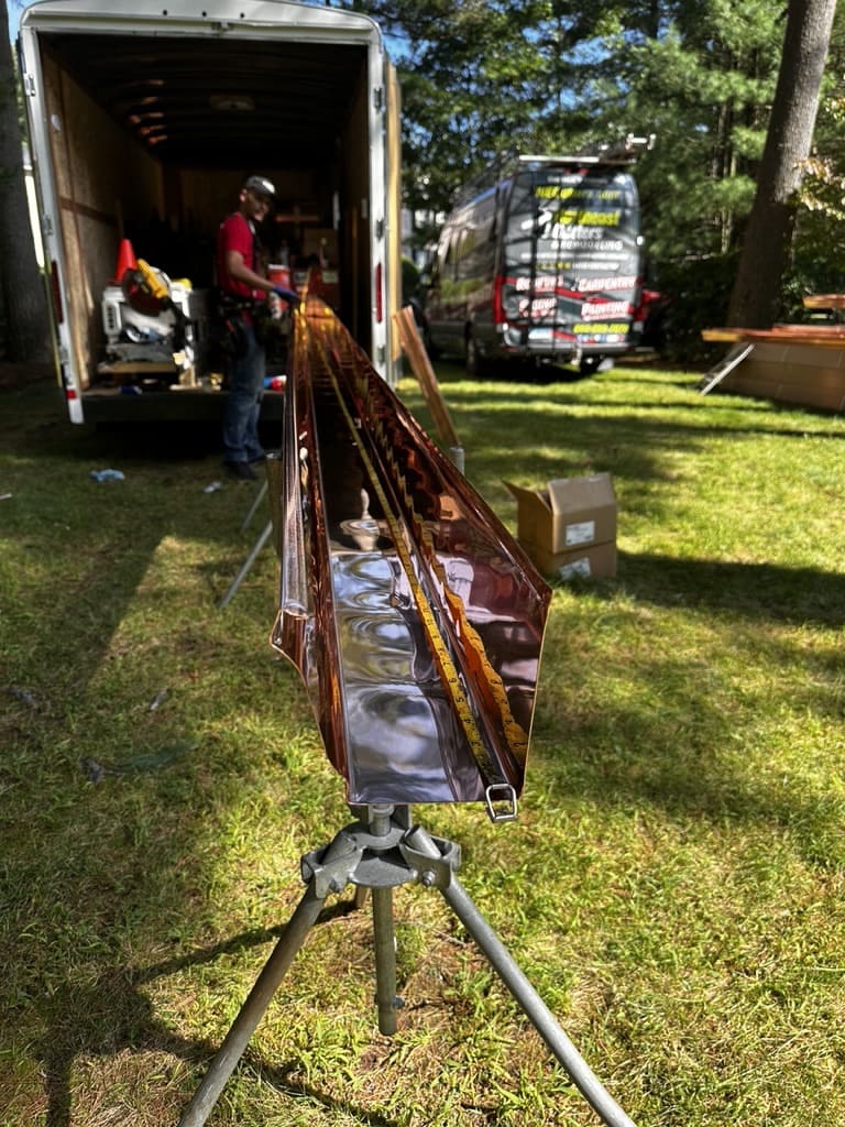 Copper Seamless Gutter Installation